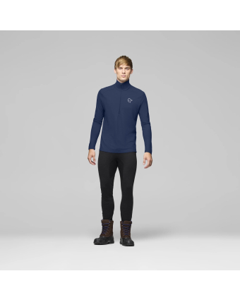 Norrøna femund pureUll Zip Neck Indigo Night Model