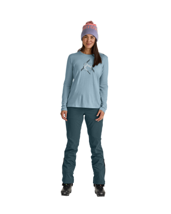 Ortovox 185 Merino Mtn Cutout Ls Women Glacier Grey | 83076 | Glacier Grey