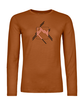 Ortovox 185 Merino Mtn Cutout Ls Women Bristle Brown | 83076 | Bristle Brown