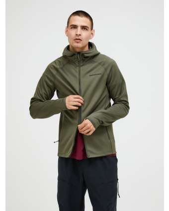 Peak Performance Midlayer Zip Hood Men Men PINE NEEDLE