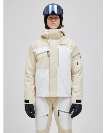 Men 2L Insulated Shell Stretch Jacket Sand Fog model
