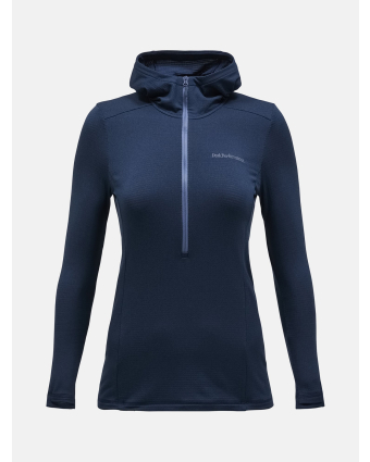 Women Light Hooded Fleece Half Zip