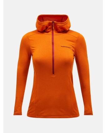 Women Light Hooded Fleece Half Zip
