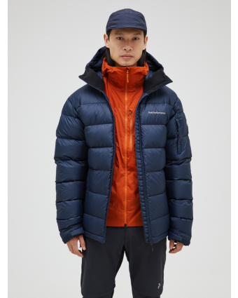 Men Frost Down Jacket Blue Shadow model