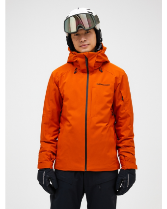 Men Maroon 2L Insulated Shell Jacket Gold Flame model