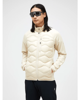 Men Helium Down Hybrid Jacket Sand Fog model
