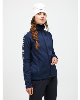 Women Rider Zip Jacket Blue Shadow model