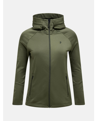 Peak Performance Rider Essentials Midlayer Zip Hood Women Women PINE NEEDLE