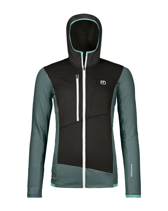 Fleece Grid Hoody W dark artic grey